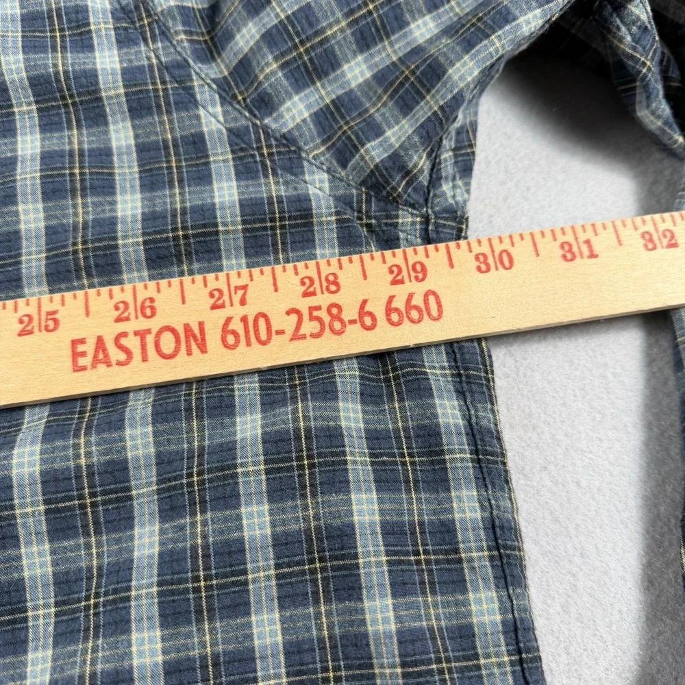 Columbia Sportswear Shirt Mens 3XB Blue Plaid Button Front Long Sleeve Big